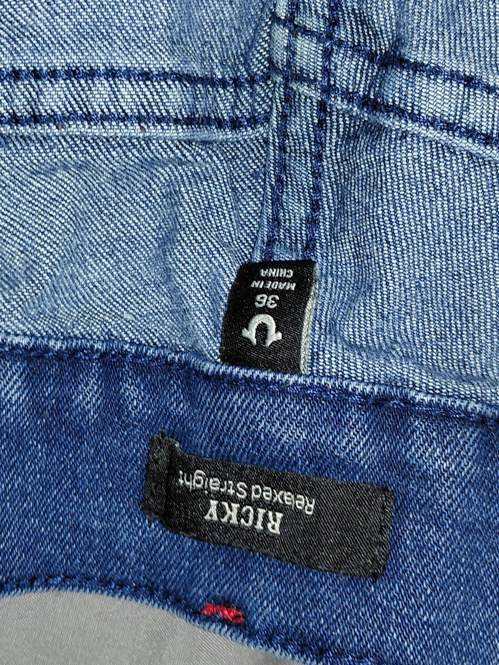 True Religion Relaxed Fit Jeans in Blue Denim